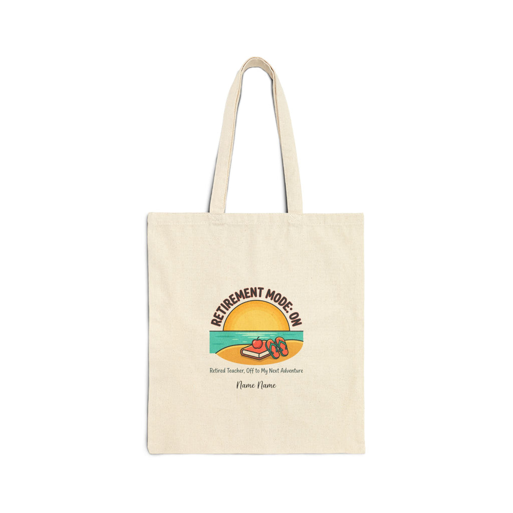 Retirement Mode On Tote | Canvas Beach Life, Personalized Name/Year