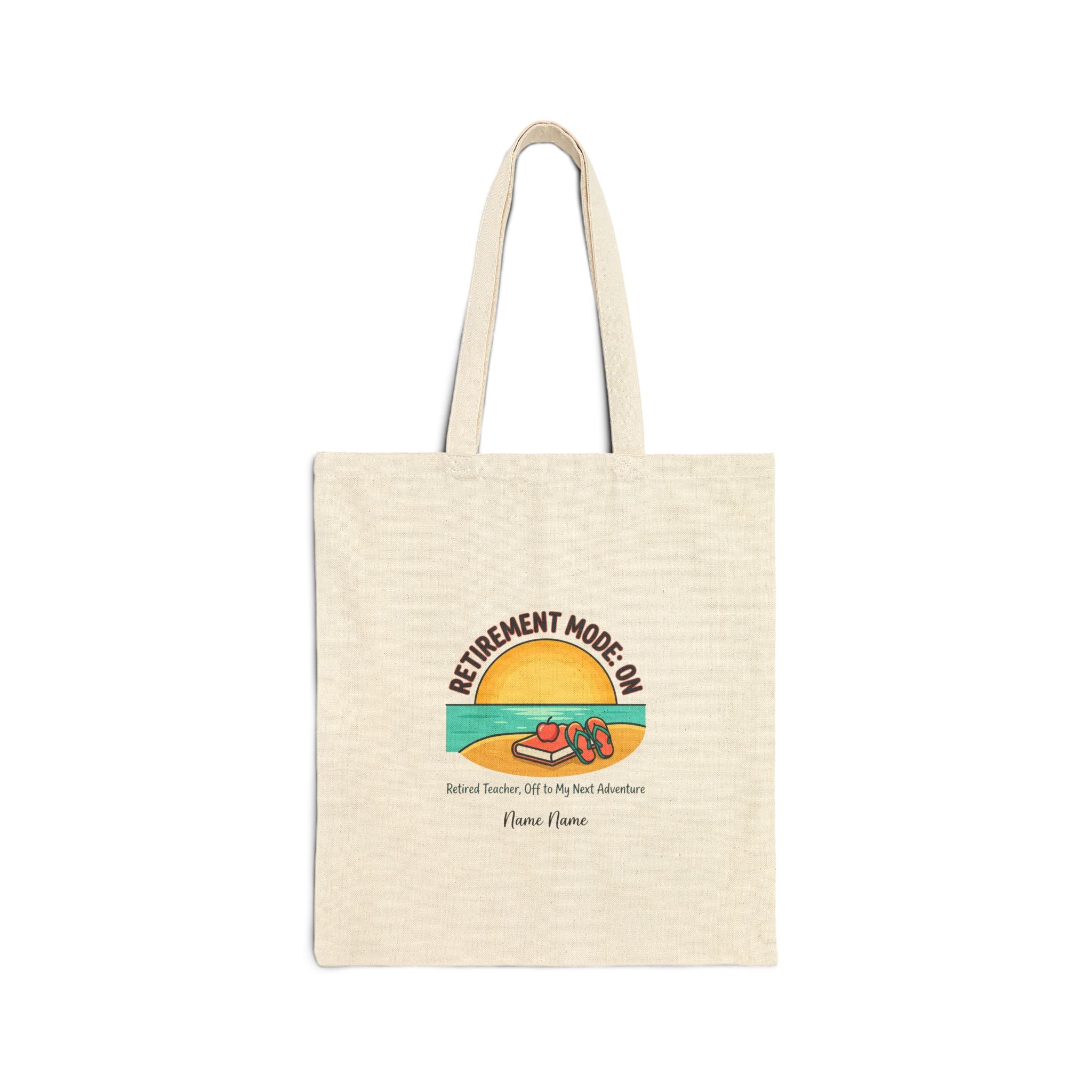 Retirement Mode On Tote | Canvas Beach Life, Personalized Name/Year