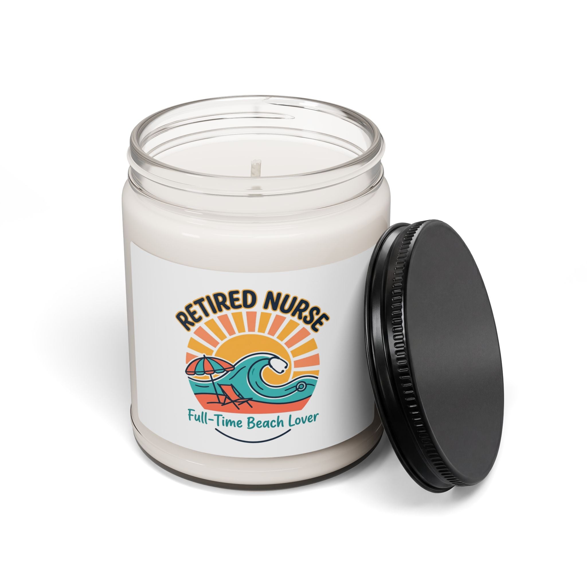 Retired Nurse Beach Life Candle | Soy Scented Jar, Retirement