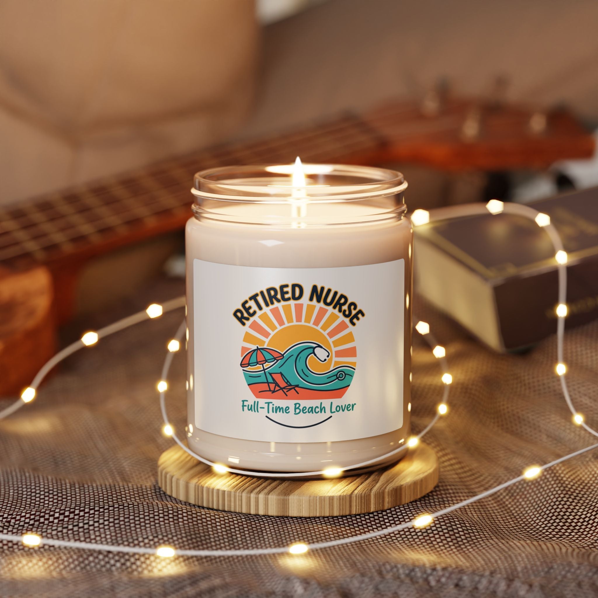 Retired Nurse Beach Life Candle | Soy Scented Jar, Retirement