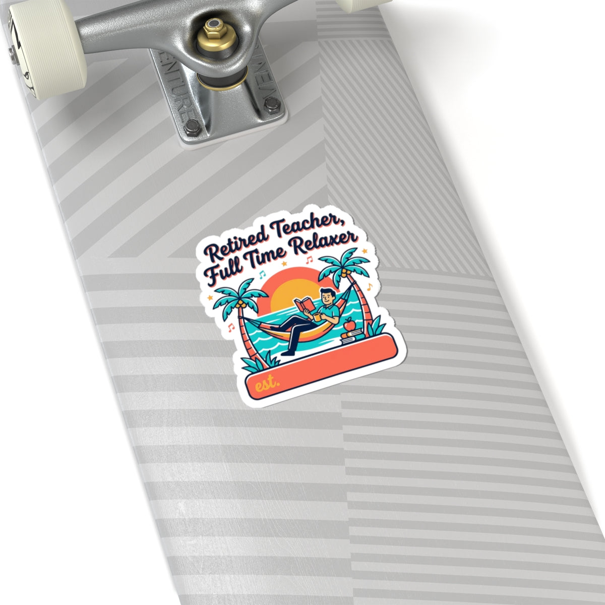 Retired Teacher Full Time Relaxer Sticker | retirement, beach life