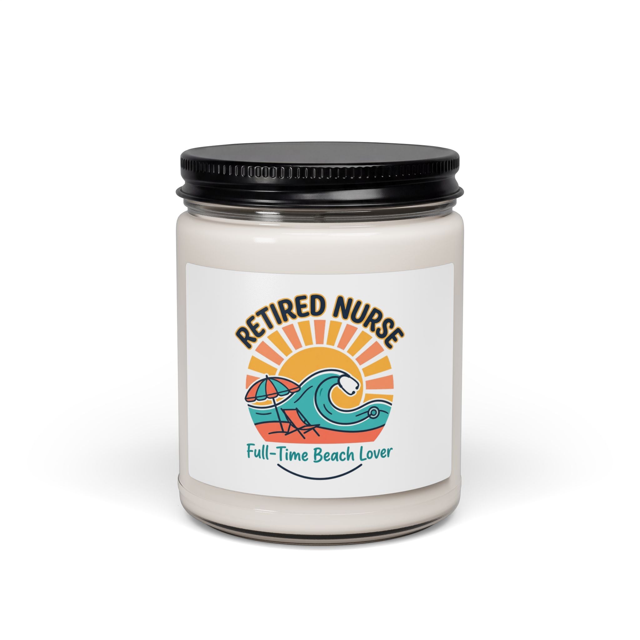 Retired Nurse Beach Life Candle | Soy Scented Jar, Retirement