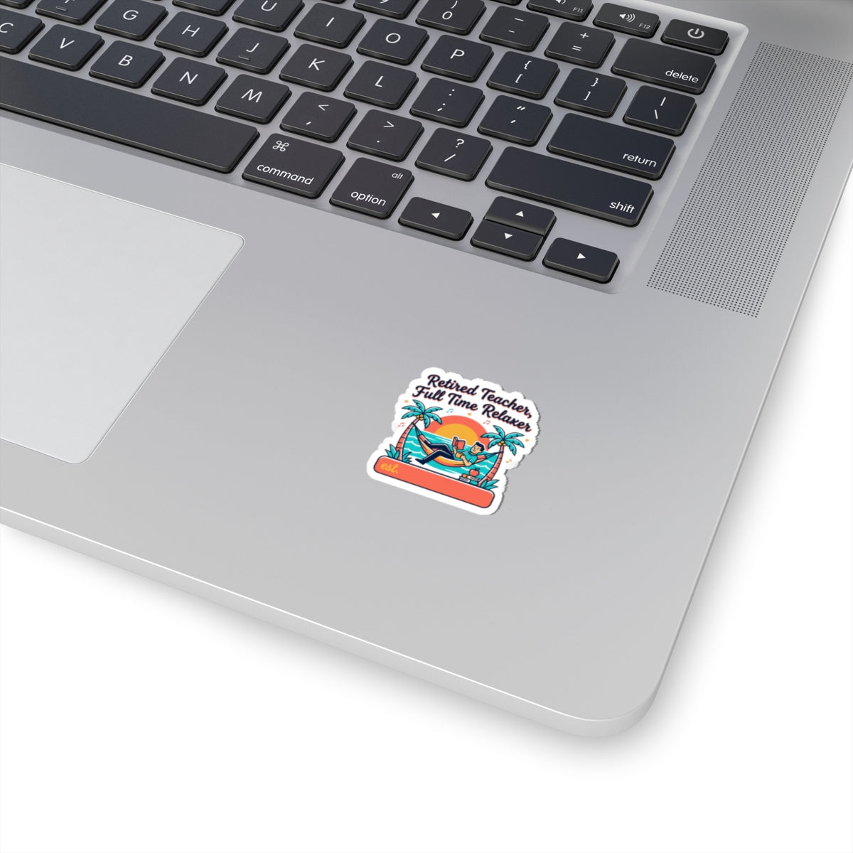 Retired Teacher Full Time Relaxer Sticker | retirement, beach life