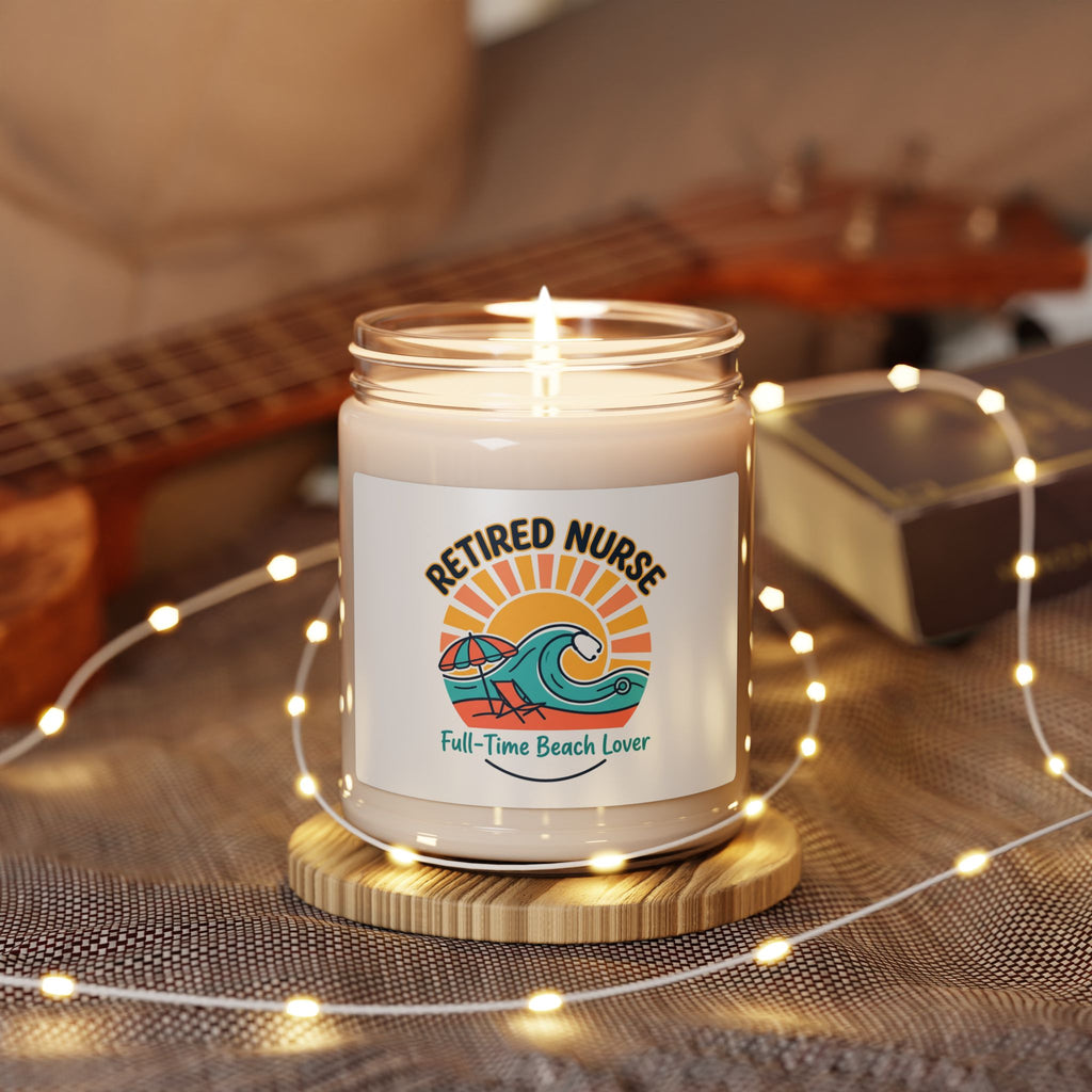 Retired Nurse Beach Life Candle | Soy Scented Jar, Retirement